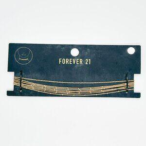 NEW Forever 21 Gold Metal Layered Chain Choker Necklace 90's Boho Festival